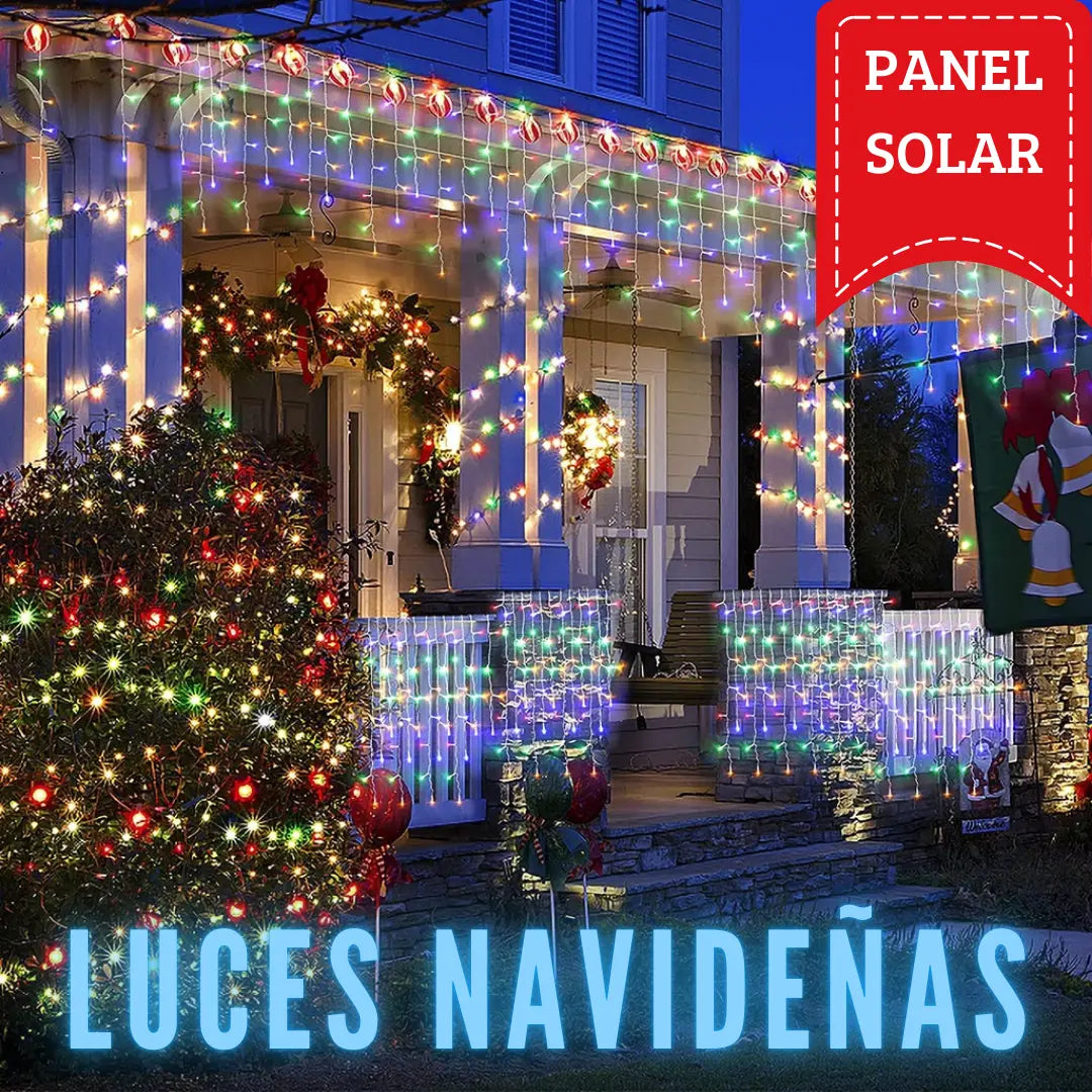 LUCES NAVIDEÑAS CON PANEL SOLAR