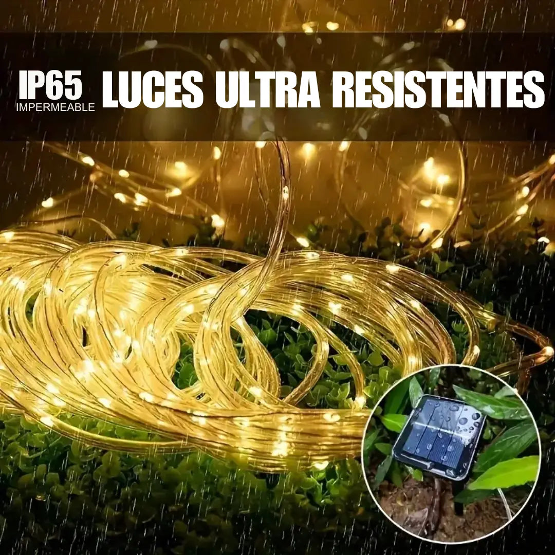 LUCES NAVIDEÑAS CON PANEL SOLAR