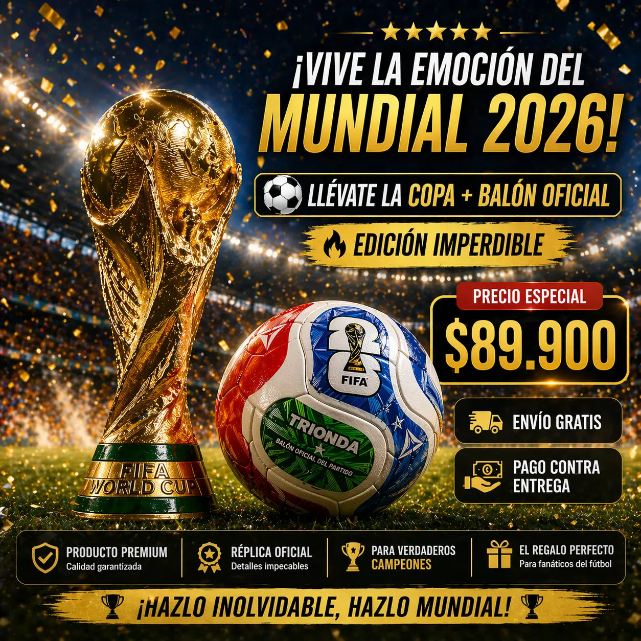BALON OFICIAL MUNDIAL 2026 + COPA DEL MUNDO